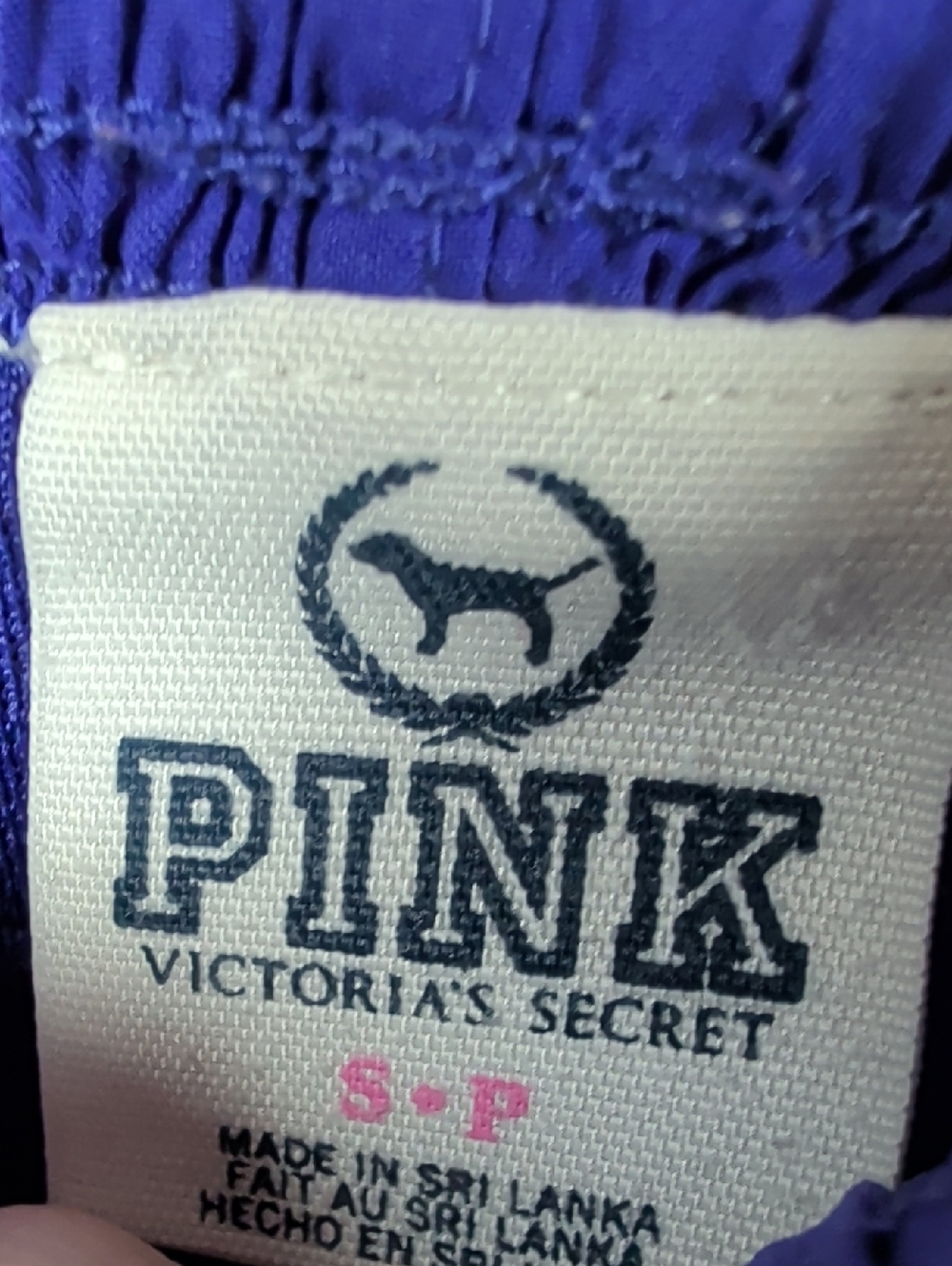 PINK Victoria's Secret Purple Athletic Shorts with Pink Trim Small Good - Picture 4 of 4